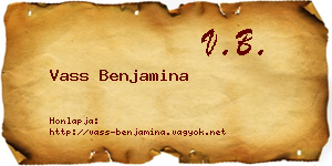 Vass Benjamina névjegykártya